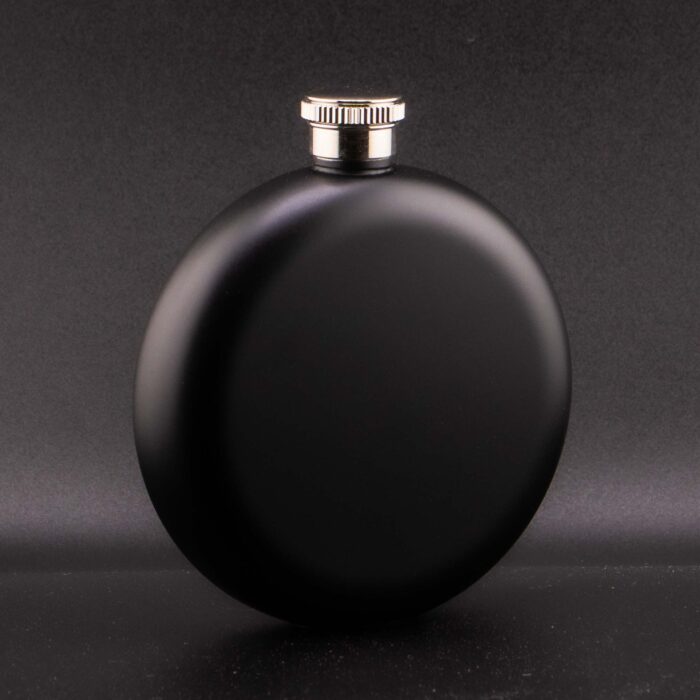 ROUND BLACK, OKRUGLA METALNA PLJOSKA, 150ML - Slika 1