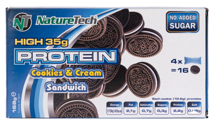 SANDWICH PROTEIN COOKIES & CREAM 168G - Slika 1